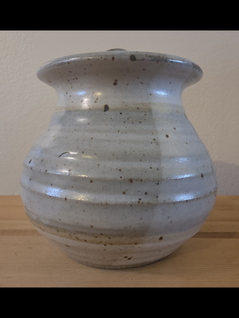 Handmade Ceramic Honey Pot with Lid - Cream Glaze - Picture 8 of 10